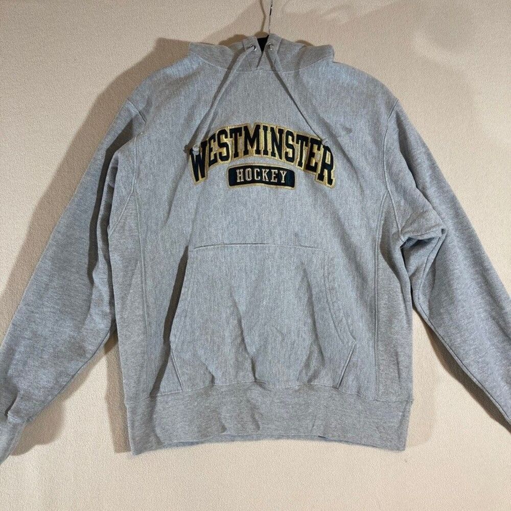 Champion Reverse Weave Westminster Hockey Hoodie Sz Medium Grey Athletic Classic